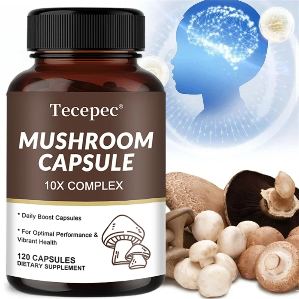 Lion's Mane Mushroom Capsules - Strengthen The Brain and Improve Memory, for Mood and Sleep Health Supplement
