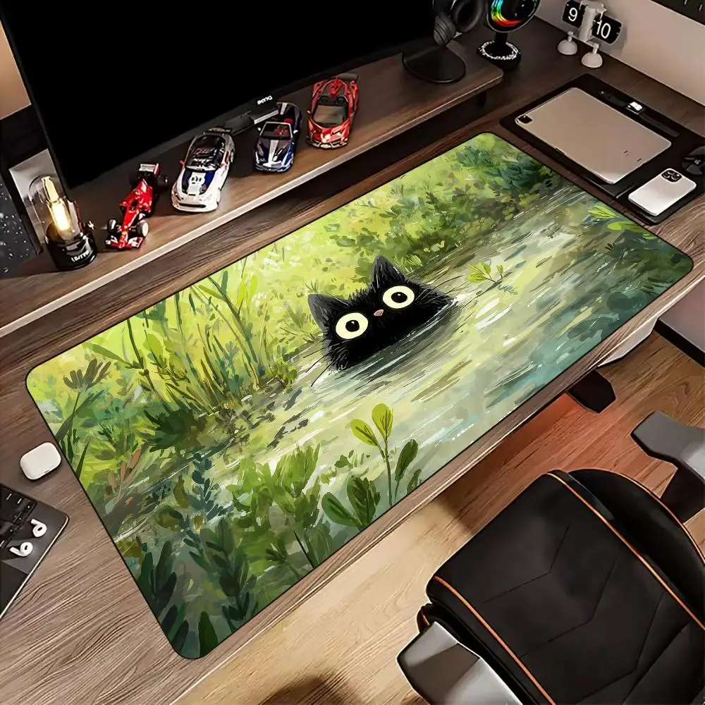 

Graffiti style black cat design Mouse Pad Desk Mat gaming mats rubber anti-slip Durable pc accessories keypad mousepads maus pad