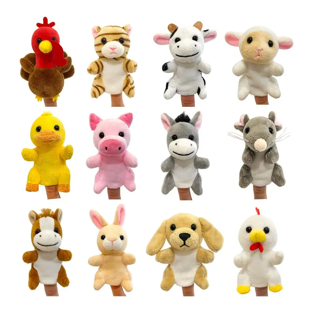 9cm What's In The Zoo Theme Finger Puppet Role Play Plush Toy Children's Early Learning Doll Storytelling Props Gift For Baby