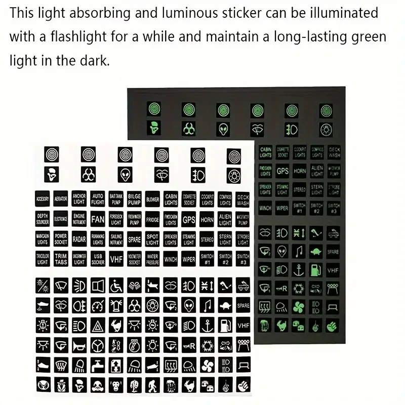 Switch Label Circuit Decal Auto Interior Luminous Car Sticker Instrument Panel Buttons Stickers PVC Truck Decoration Rocker