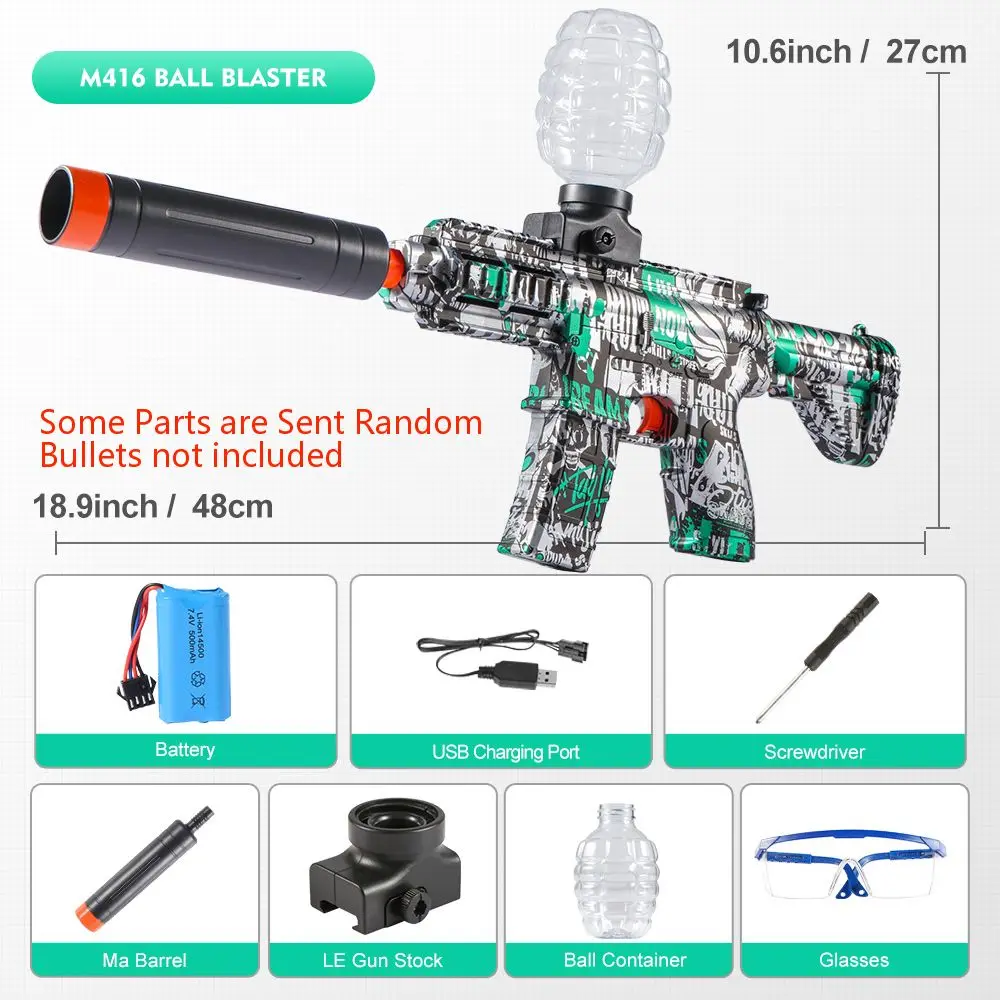 M416 Electric Blaster Gun Toys, Rechargeable Automatic Outdoor Toys for Team Family Activities, Perfect Gift(Bullets Excluded)