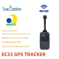 TrackerKing EC33 4G+2G GPS Tracker GT06 Protocol For motorcycle vehicle real time tracking Smaller Size Than Rastreador GPS J16