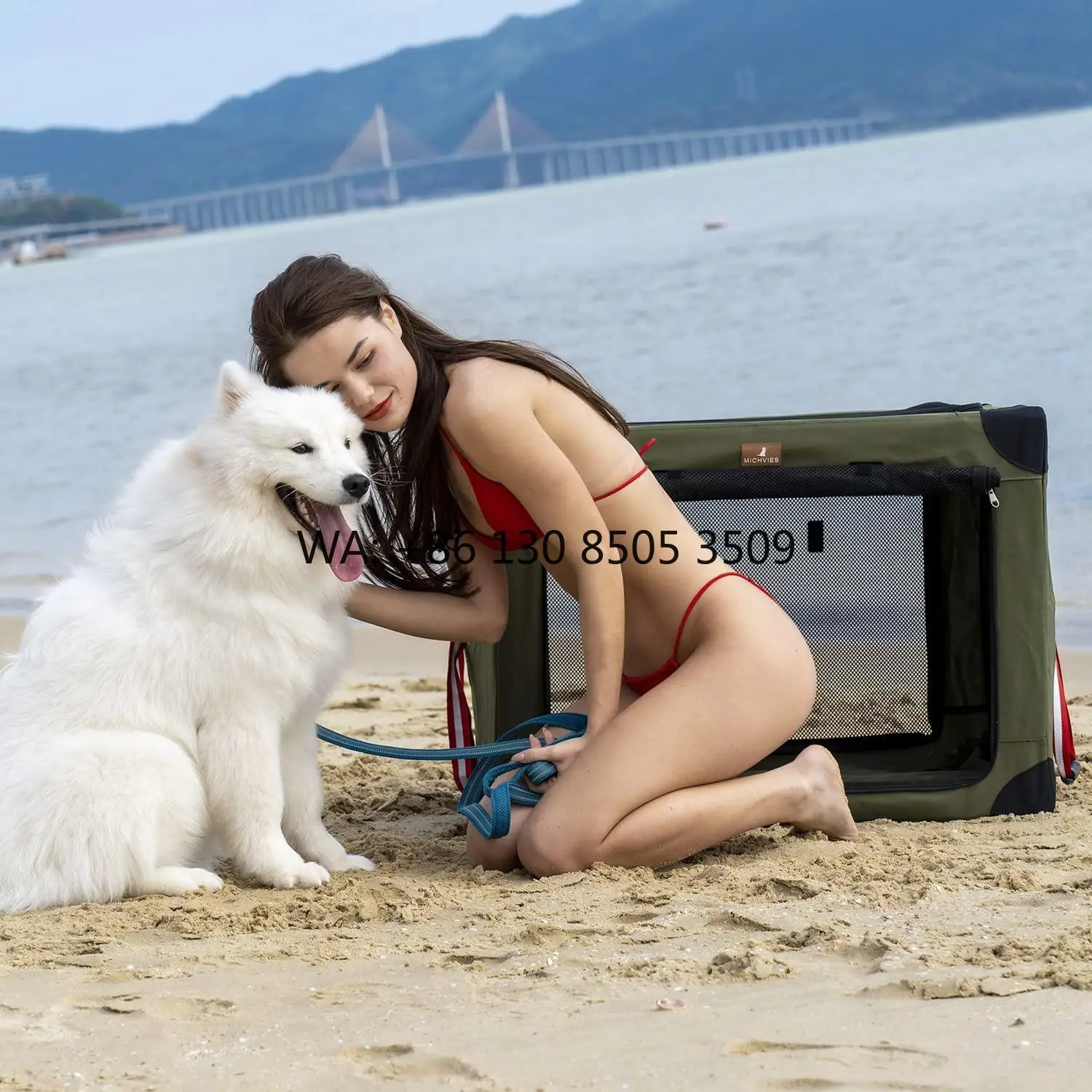

3 Door Quick Portable Dog Crate, Collapsible Travel Pet Soft-Sided Crate for Dogs and Cats Indoor and Outdoor
