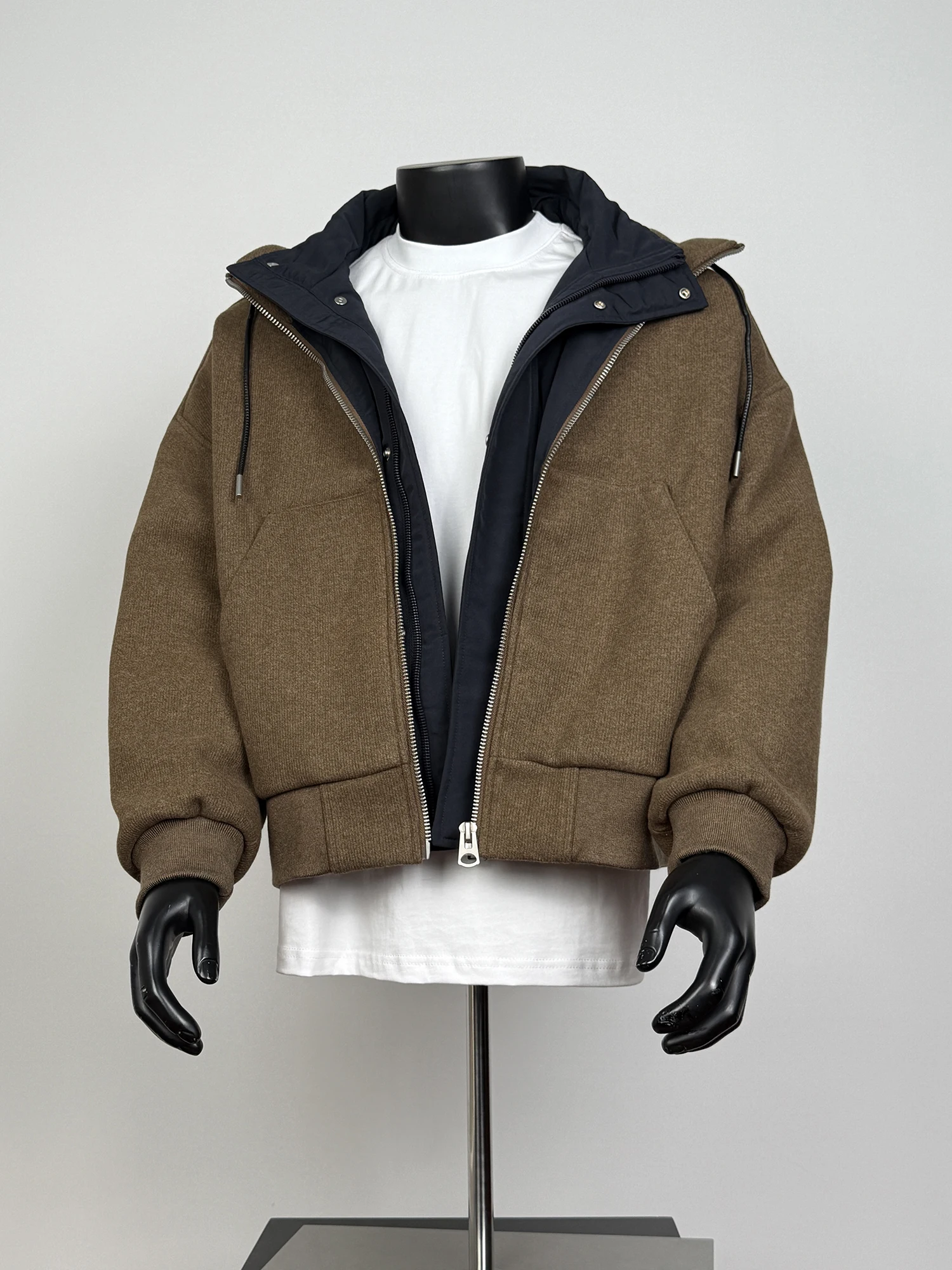 

Thiened Retro American Sle Hooded down Jaet Men's Women's Couple's Plaid Outerwear Warm Casual Sle Polyester Fiber