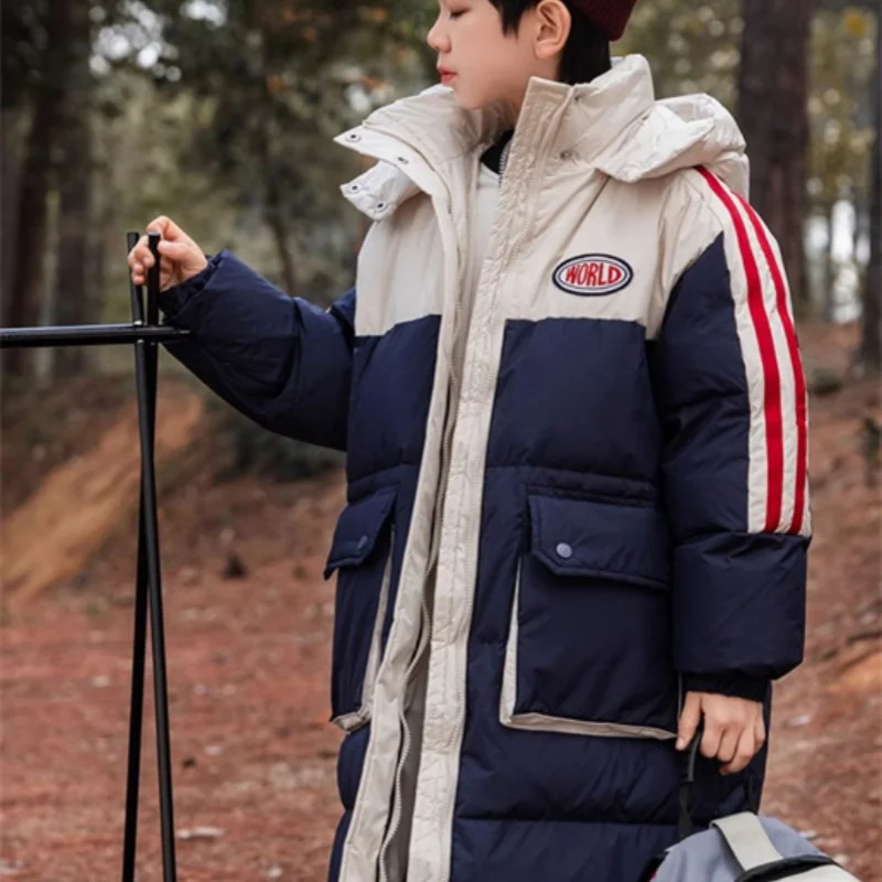 Boys Down and cotton Jacket Windbreak Outerwear 2024 Loose Winter Autumn Warm Cotton Christmas Gift Children's Clothing