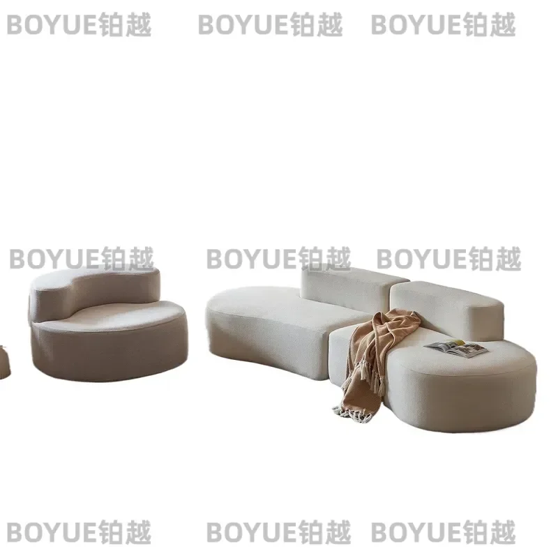 Velvet Cashew Sofa High Resilience Foam Compression Couch Non Deformation Roll Pack Design Living Room Furniture
