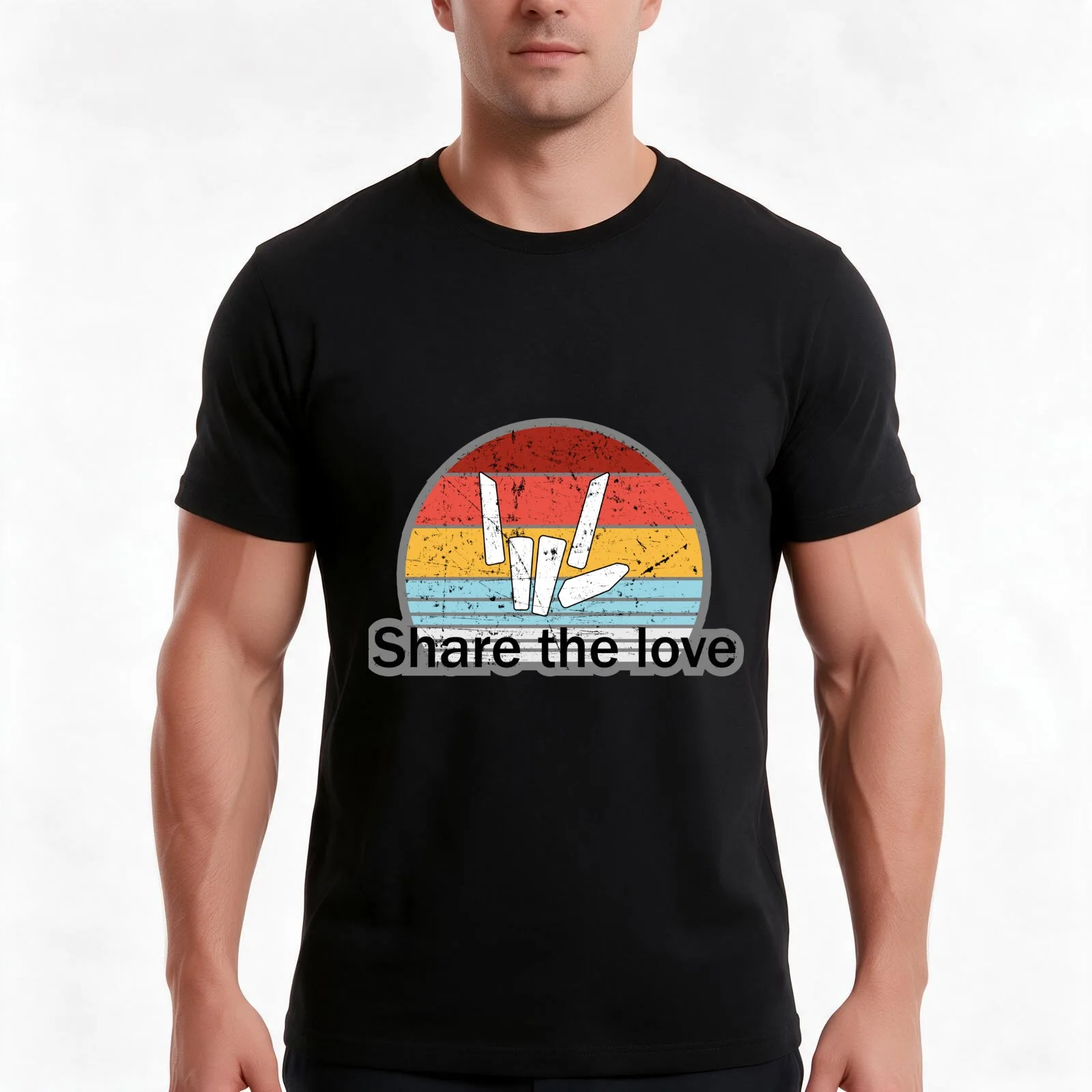 Share the Love Old Retro Vintage Style T-Shirt, Summer Casual Cotton Tee, Oversized Streetwear Tops, Vintage Graphic Print