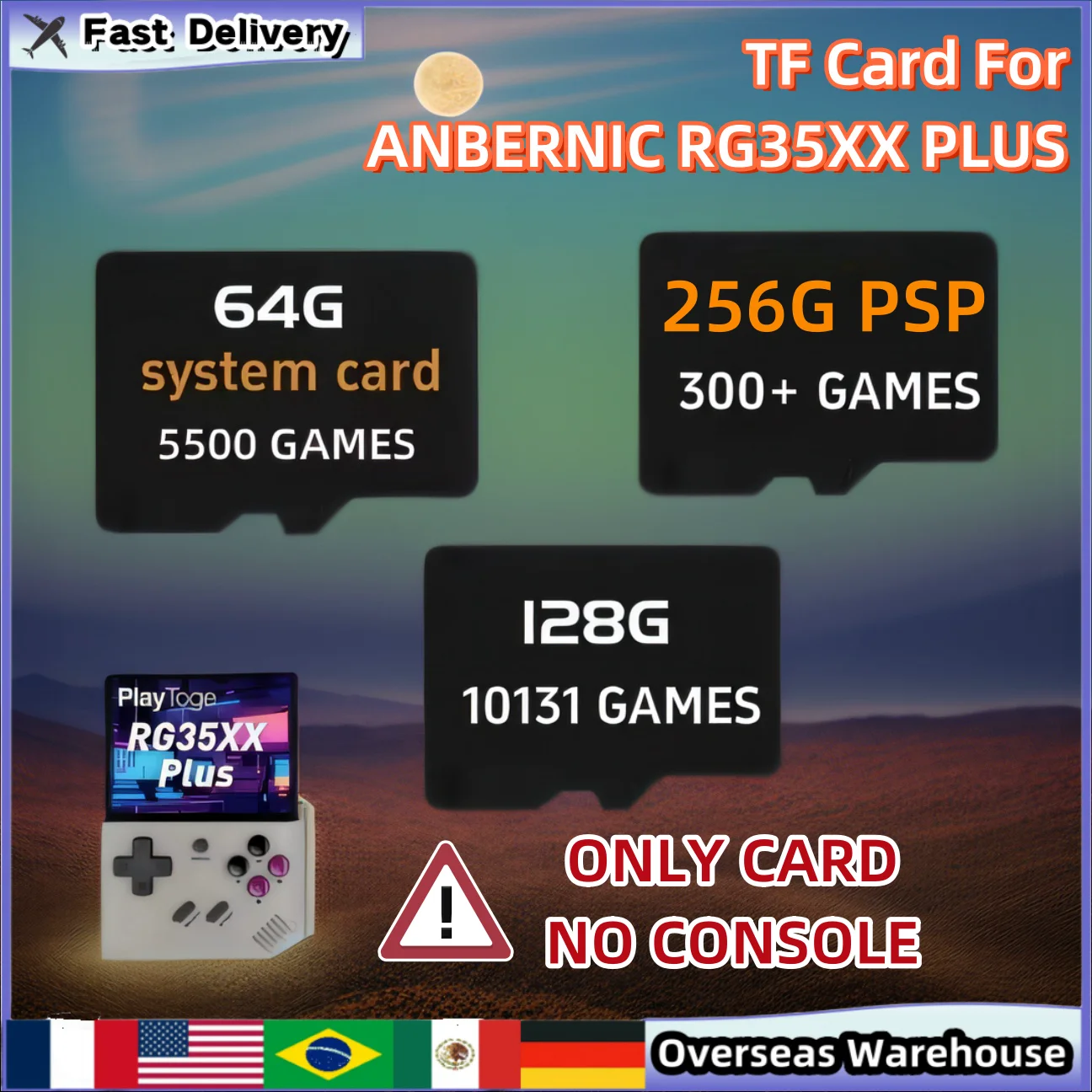 For ANBERNIC RG35XX PLUS Memory Card Video Game Console Card Preloaded Games Game Console Pre-install Retro Games Birthday Gifts