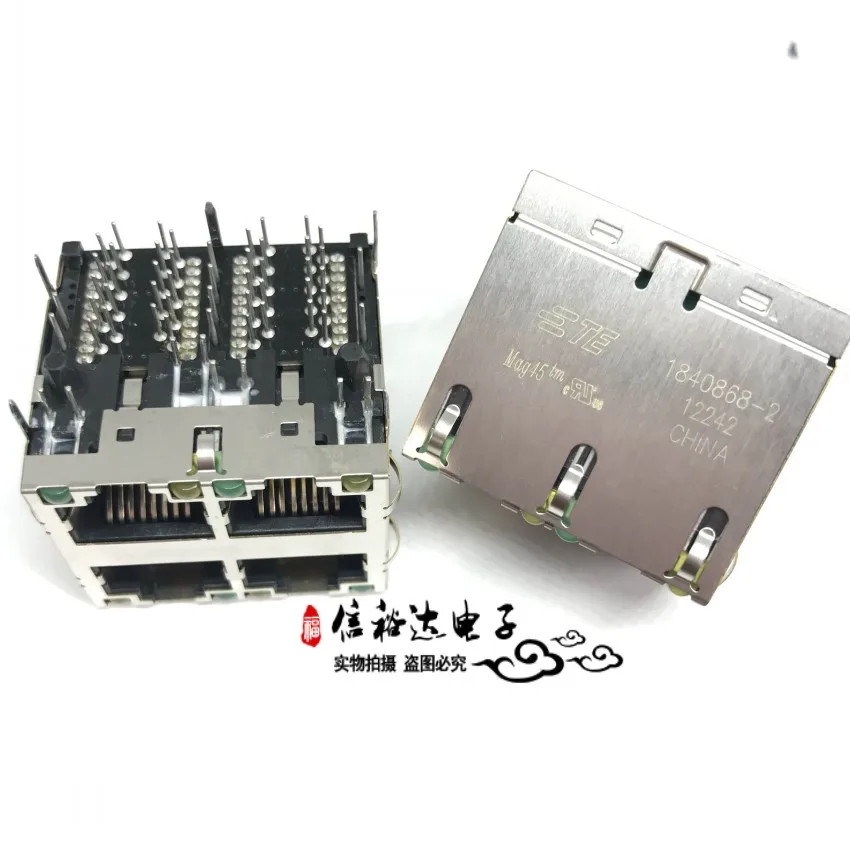 

Original four port RJ45 interface socket 1840868-2 Ethernet jack 2x2 port connector