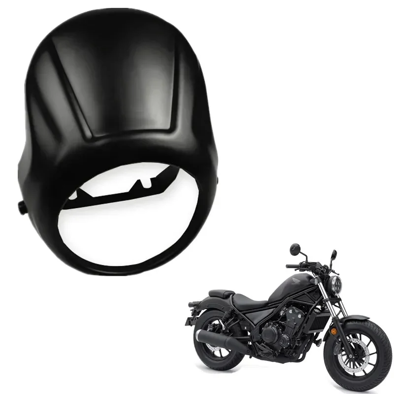 

For Honda Rebel CMX 500 300 2017-2022 CMX500 CMX300 Motorcycle Black Headlight Fairing Front Cowl Mask Cover Fork Windshield