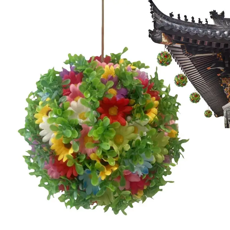 

Topiary Flower Ball Outdoor Hangable Garden Flower Topiary Ball Decor Exterior Plant Sphere Greenery Decoration For Balcony