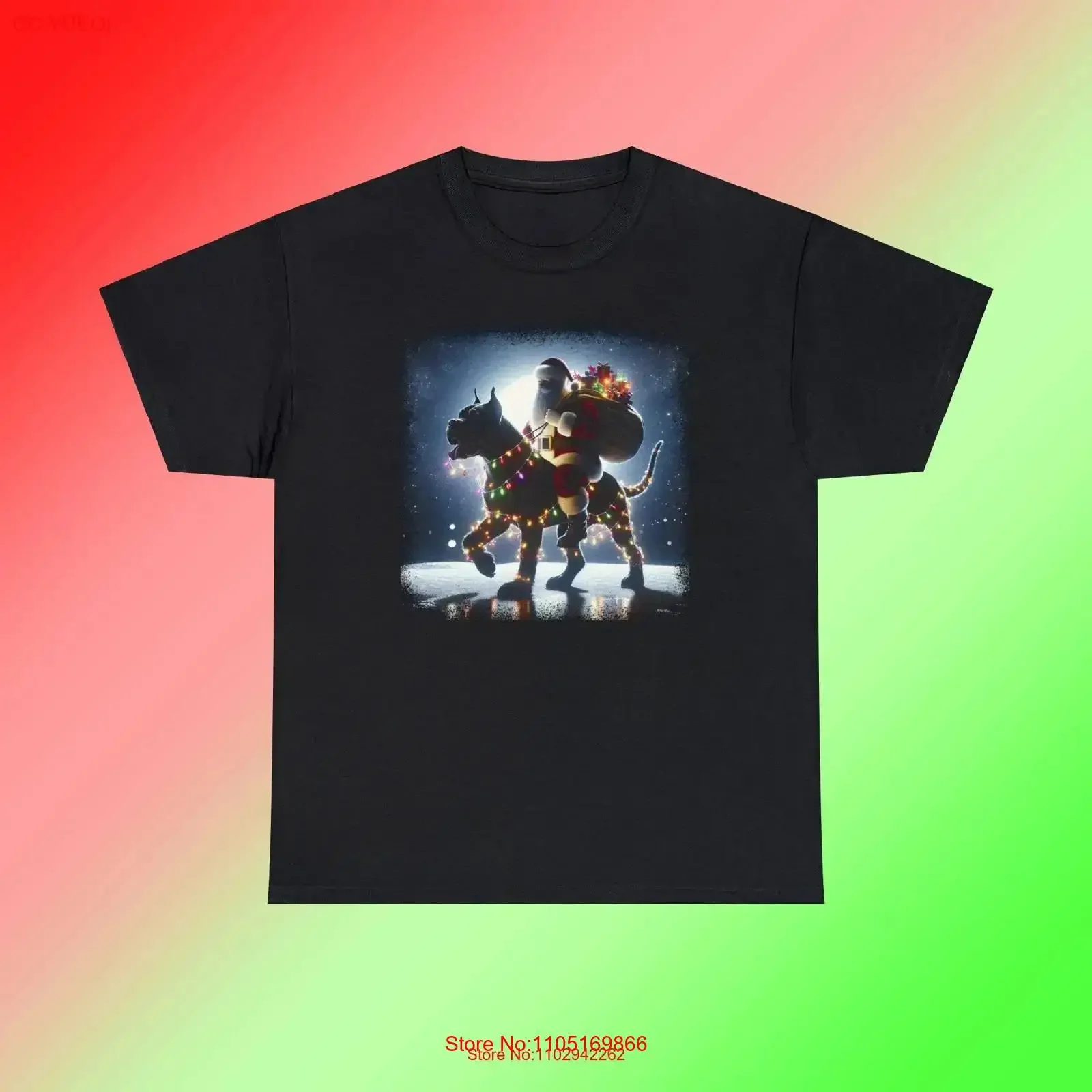 Dogo Argentino pequeño ayudante de Papá Noel Navidad Camiseta de algodón pesado divertido lindo feliz vacaciones Animal amante de los perros dulce Mastiff