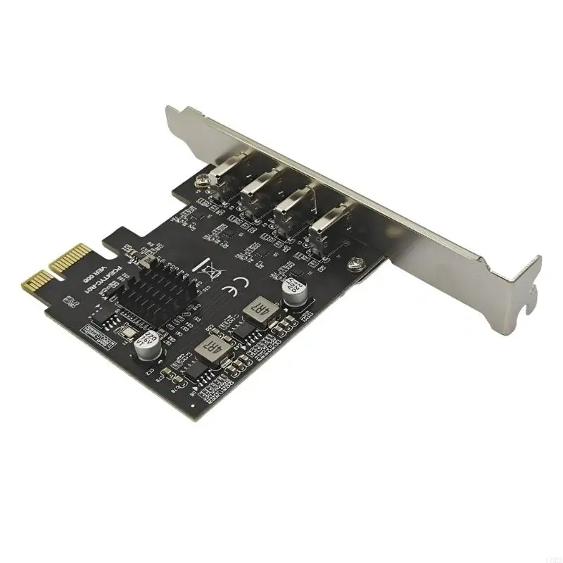 CORA 4 Port USB C PCIE 1X Expansion Card Offering 5Gbps Speeds For Professional Users