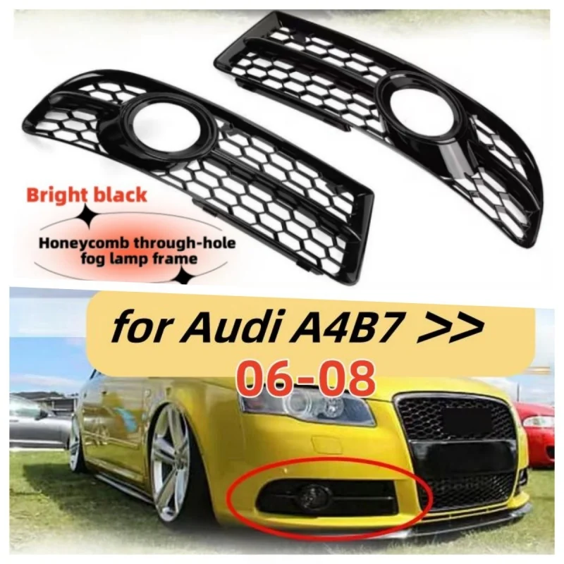 Для Audi A4 B7 2006-2008 Сотовые противотуманные фары Решетки ABS Черная пара 8E 0807681 F/07682F Крышка бампера, Детали для украшения автомобиля Для Audi A4 B7 2006-2008 Сотовые противотуманные фары Решетки ABS Черная пара 8E 0807681 F/07682F Крышка бампера, Детали для украшения автомобиля