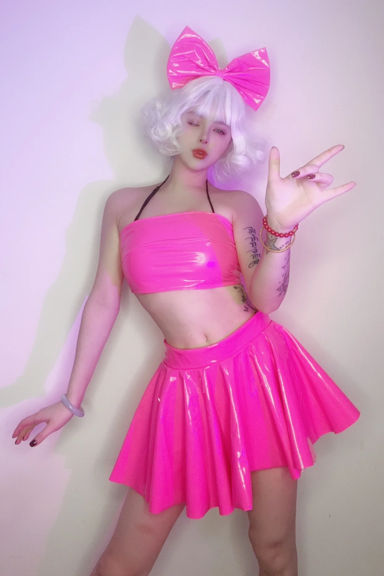 Fluorescencyjny kolor kostium do klubu nocnego kobieta seksowna odzież do tańca Gogo Party stroje Rave Bar odzież dla DJ-ów odzież do tańca na rurze VDL95