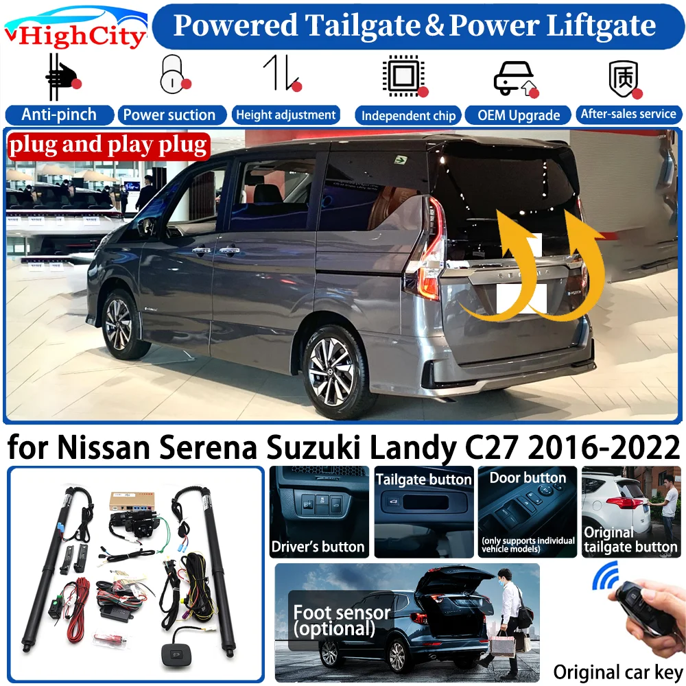 for Nissan Serena Suzuki Landy C27 2016-2022 Automatic Smart Powered Tailgate Power Liftgate System Intelligent Trunk Lift Kit