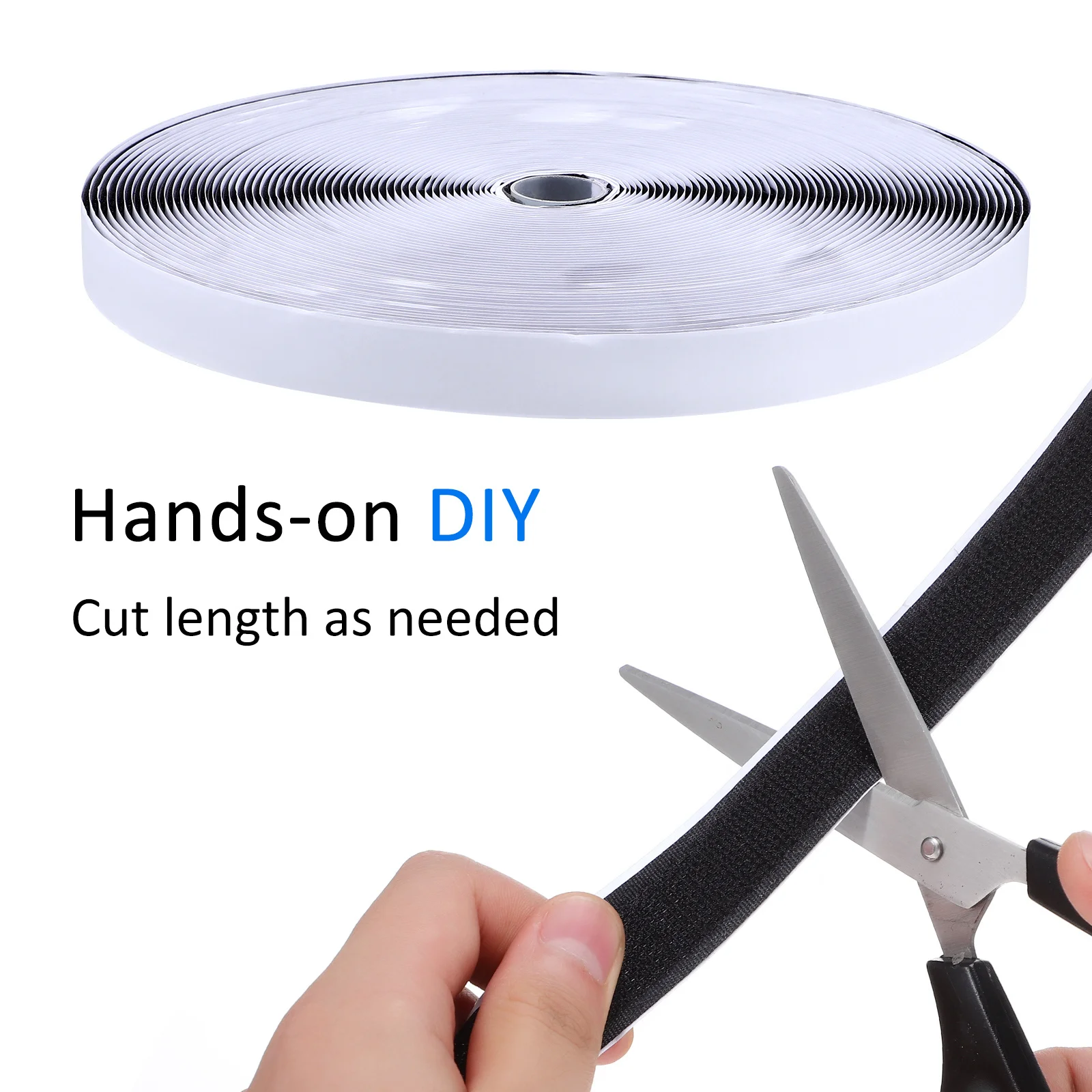 

2 Rolls Self Adhesive Hook Loop Tape Heavy Duty for Home Organization DIY Crafts Wall Mounting Carpet Fixing