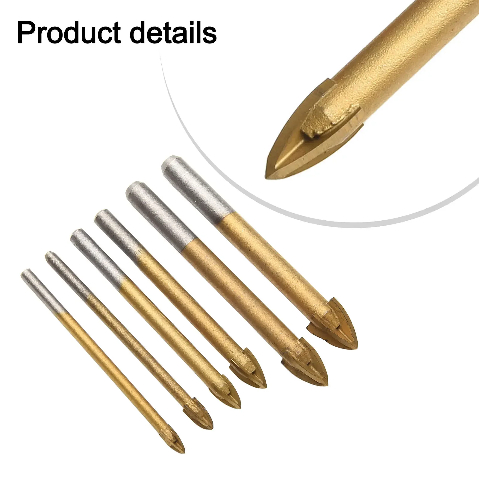 

6PCS 6-12mm Triangle Drill Bits Set Multifunctional Drilling Tool For Wood Ceramic Hex Shank Diamond Coated Rotary Burr Kit