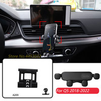 Gravity Car Phone Holder And Base For Audi Q5 FY 2018-2022 Navigation Bracket Horizontally Rotatable Stand Accessories