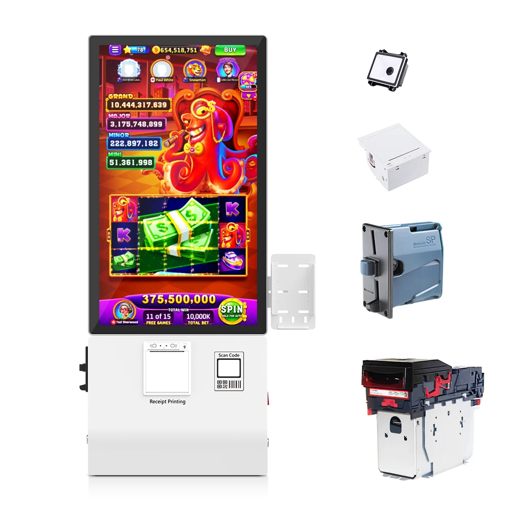 32 Inch Self Checkout Kiosk Ordering Coffee Kiosk Food Shop Ticket Redemption Kiosk Terminal