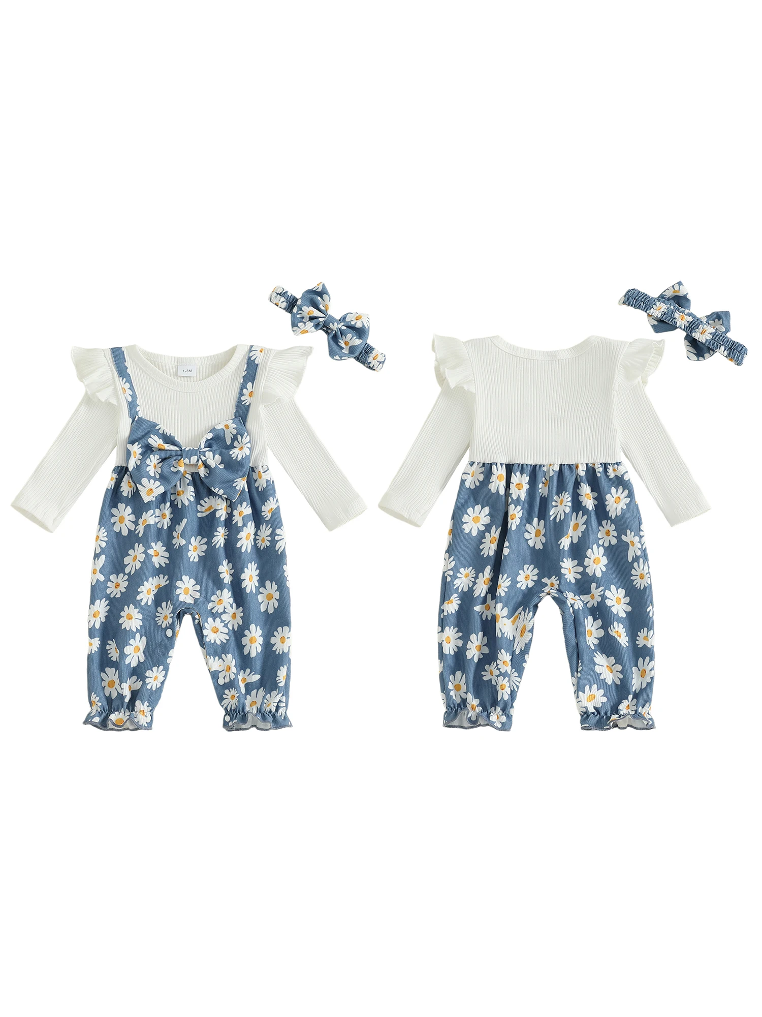 

Toddler Girl Winter Warm Hooded Jumpsuit Long Sleeve Zipper Front Snowflake Print Romper with Mittens and Booties