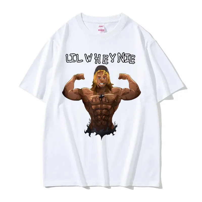 Rapper Lil Wheynie Oversized Pump Cover T-shirt Men Women Cartoon Funny Fitness Gym T Shirt Short Sleeve Male Soft Cotton Tshirt