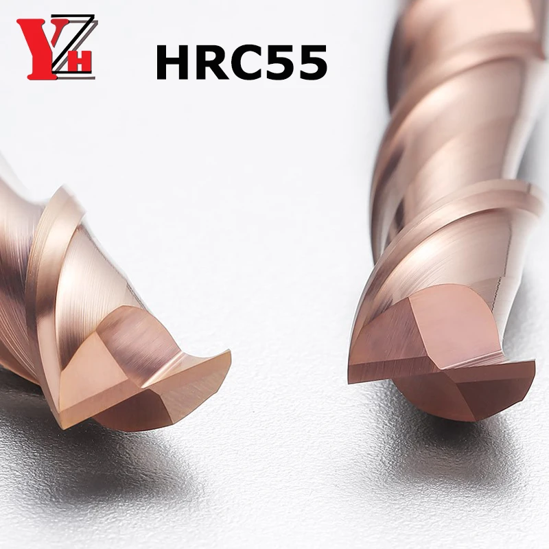 YZH HRC55 End Mill CNC 2 Flutes Diameter 1.1mm - 11.9mm Carbide Milling Cutter Tools CNC Machine Milling Tools