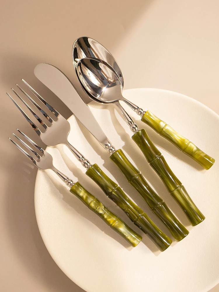 New Resin Cutlery Bamboo Style - Bamboo Cutlery Set 评论和价格