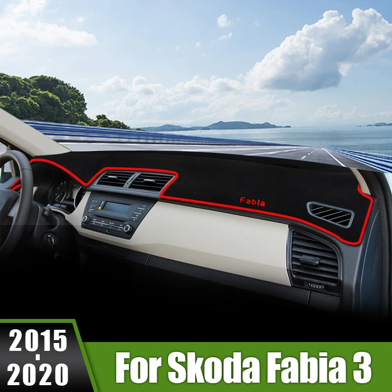 

For Skoda Fabia 3 2015 2016 2017 2018 2019 2020 Car Dashboard Cover Anti-UV Carpets Avoid Light Pad Instrument Panel Accessories