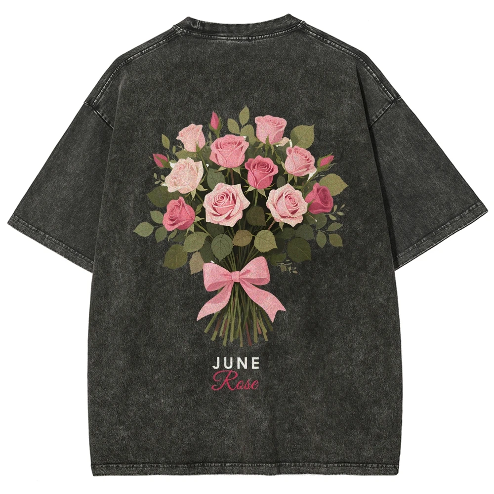 Double-sided flower pattern  Women'S T-Shirts Beautiful Spring Flower Clusters Printed Short Sleeve Summer Trend Female Clothes