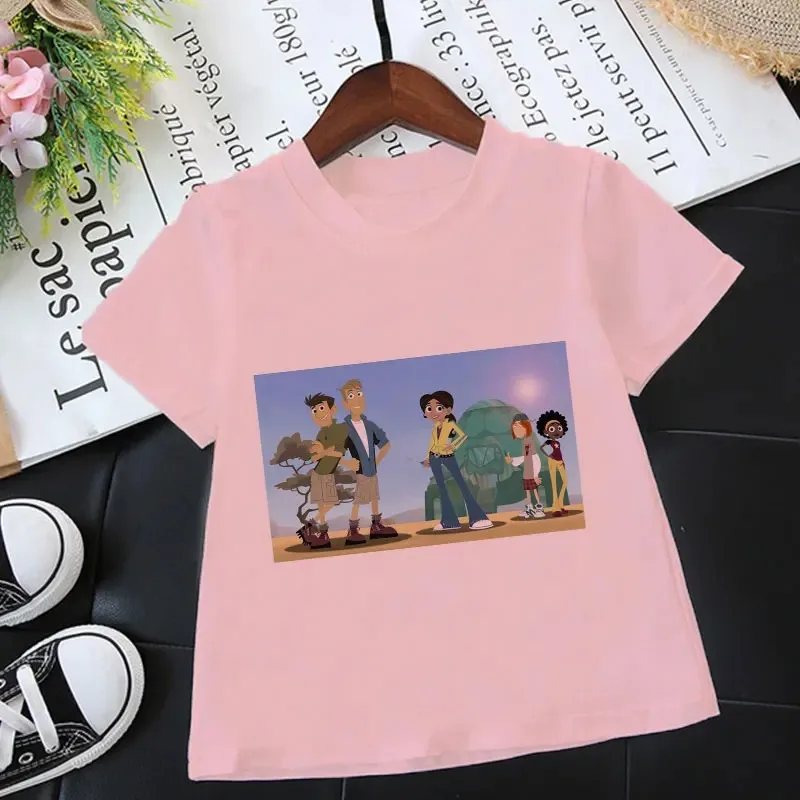 Fashion Tshirt Children Wild Kratts Animal Print T Shirt Kids Summer Tees Top Novelty Cartoon T-shirt Boys Girls Kawaii Unisex