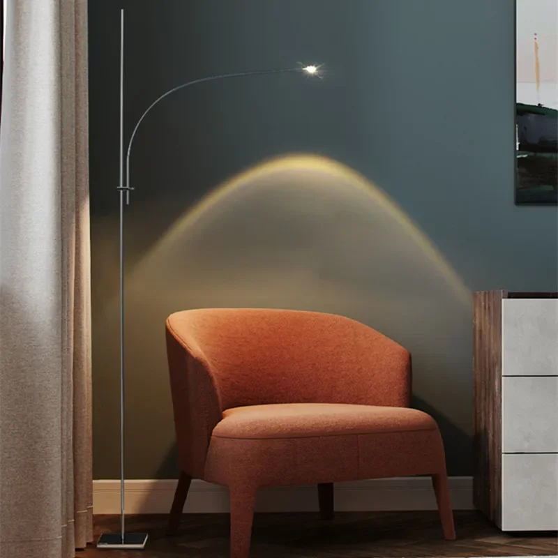 

Postmodern Nordic Floor Lamp Simple and Personalized Creative Arc Halo Projection Living Room Sofa Vertical Light LED Room Decor