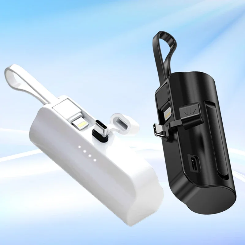 Мини-банк питания емкостью 10000 мАч для IPhone 13 14 15 Xiaomi Samsung Tye-c/Apple, внешний аккумулятор с интерфейсом, двойная зарядка с кабелем USB C