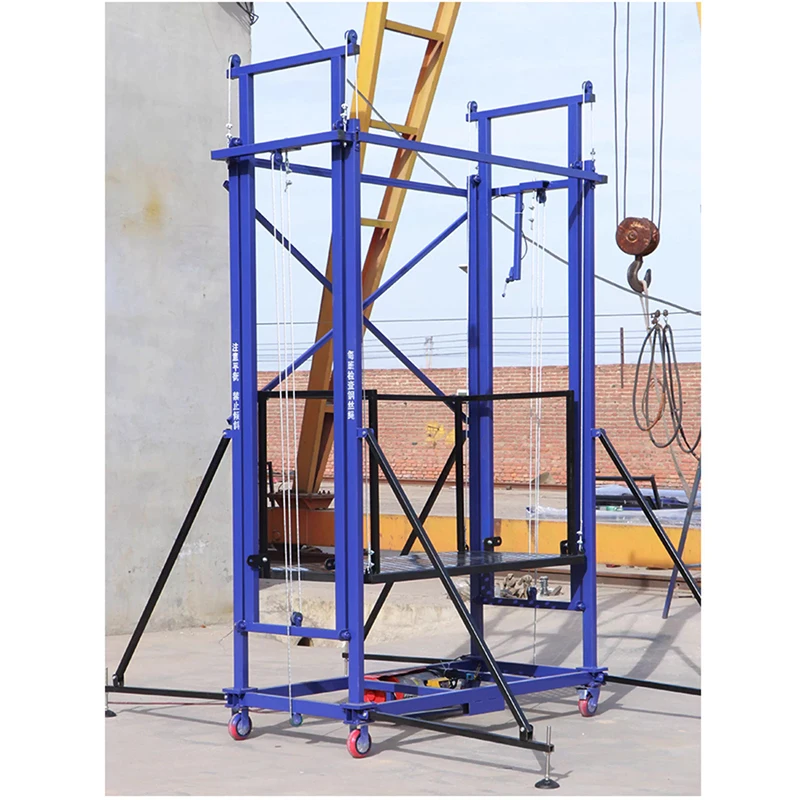 Plataforma de elevación de andamio eléctrico, elevador de carga de almacén, sitio de fábrica, elevador de carga plegable móvil con Control remoto