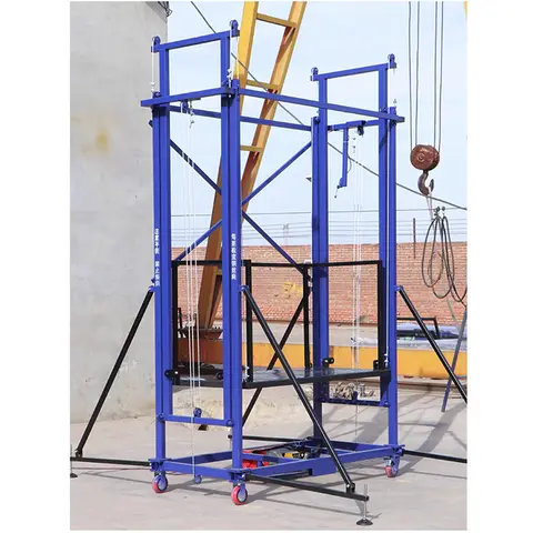 Plataforma de elevación de andamio eléctrico, elevador de carga de almacén, sitio de fábrica, elevador de carga plegable móvil con Control remoto