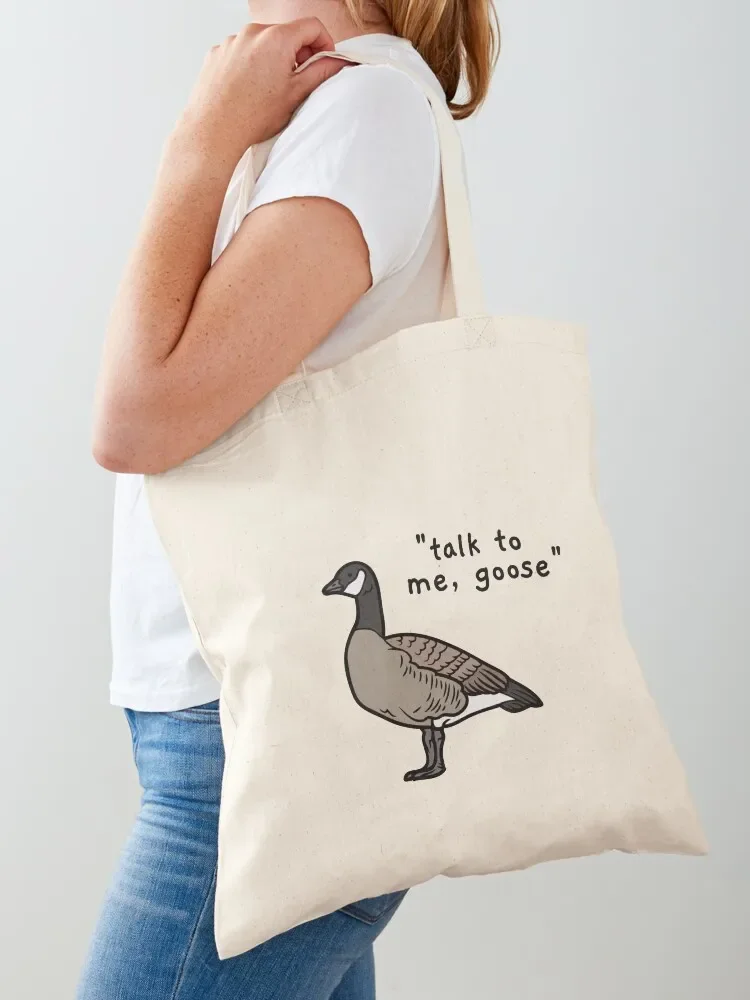 top gun- talk to me, goose Tote Bag hand bag ladies foldable reusable bag tote university