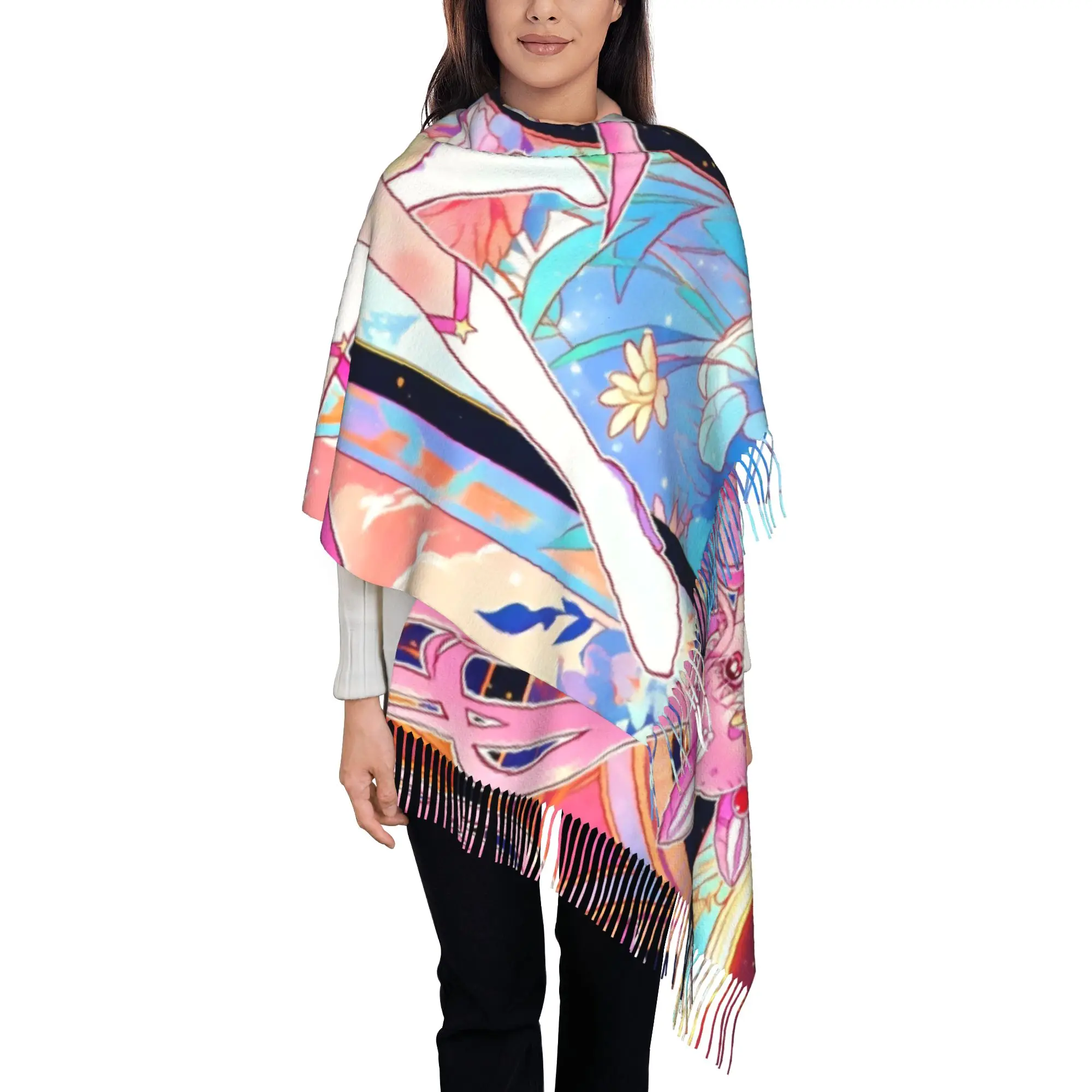 Sailor Chibi MoonTassel Scarf S-Sailor Moon Cold Day Fashion Windproof Birthday Gift Shawls and Wrap