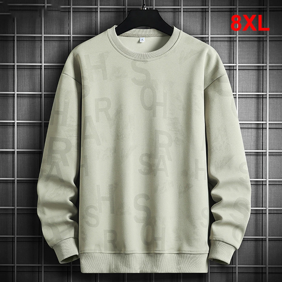 

8XL Plus Size Sweatshirts Men Spring Autumn Sweatshirt Fashion Casual O-neck Pullover Male Big Size 8XL