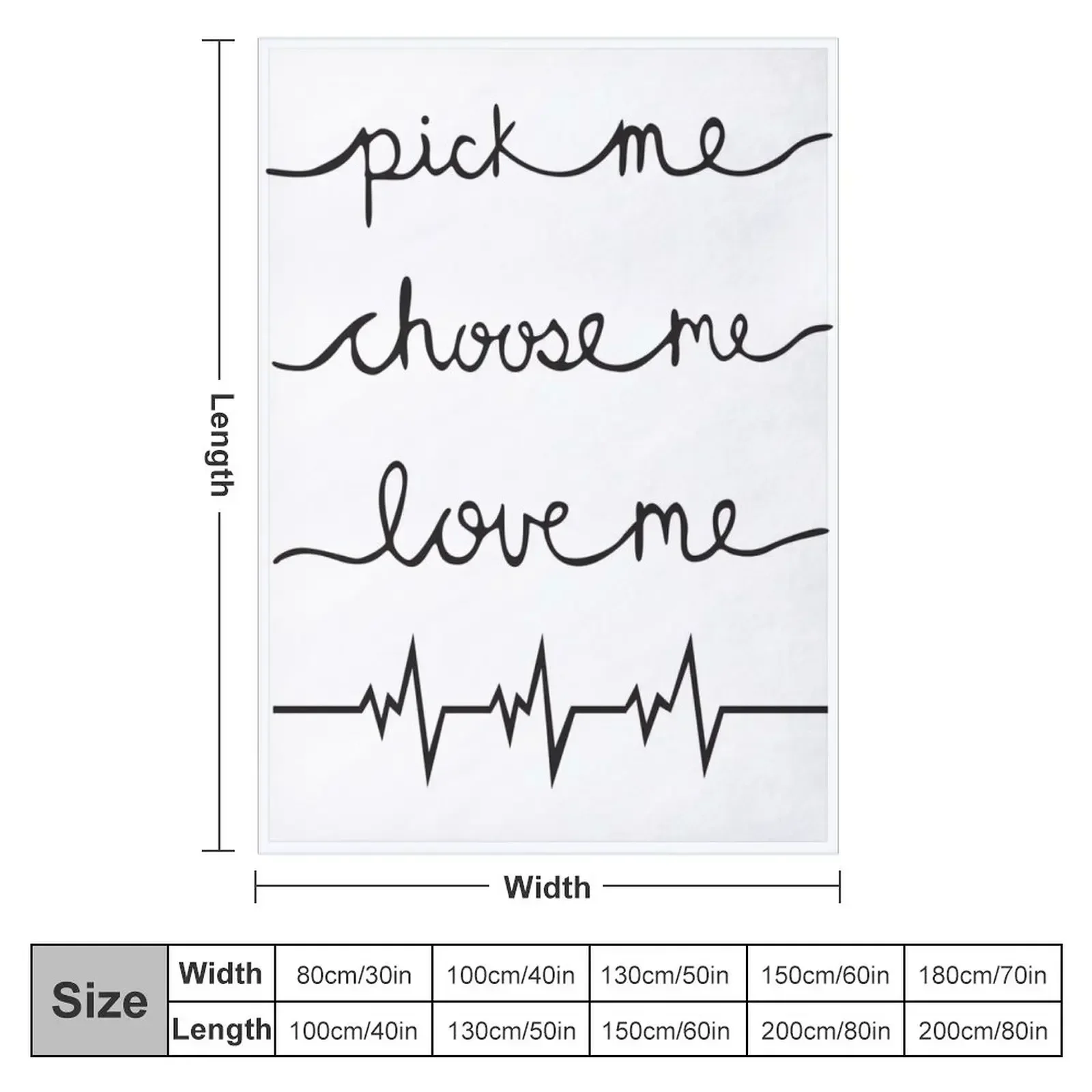 Pick me Choose me Love me Throw Blanket Furry Large Flannel Soft Blankets