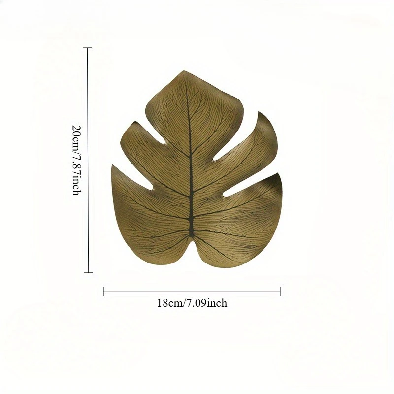 1pc Artificial Palm Leaves - Turtle Leaf for autumn and winter, Thanksgiving Theme Party, Wedding & Birthday Table Decorations