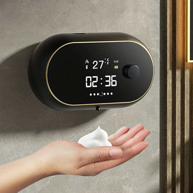 液体石鹸ディスペンサー,温度表示付き泡石鹸ディスペンサー,人体誘導,手洗い,防水,自動洗浄機