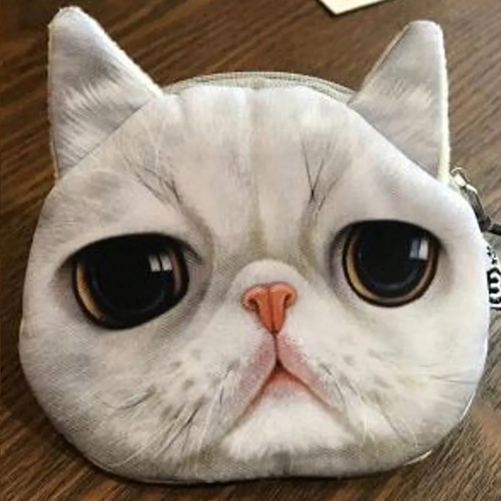 Women's Wild Cat Series Coin Purse, Cat Face Coin Purse, Cute Dog Zipper Plush Wallet, Small Coin Purse, Makeup Bag, Women's Gift Bag, Handbag, Cat Animal Pattern Wallet, Mini Wallet, Fashion Wallet, Card Holder, Daughter's Birthday Gift
