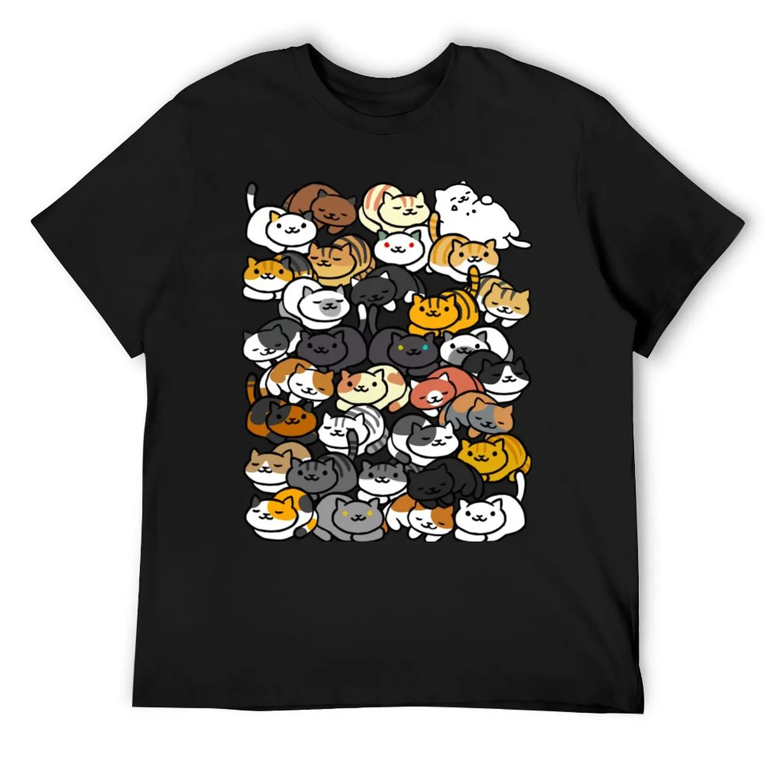 

Neko Atsume Sleepy Kitties T-Shirt vintage clothes cheap stuff boys animal print mens graphic t-shirts anime