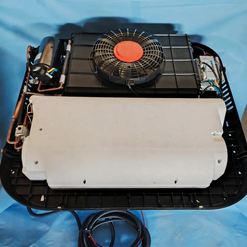 مواقف السيارات الكهربائية على السطح شاحنة تيار مستمر تعمل بالبطارية 12 فولت سقف علوي سيارة فان مكيف الهواء #6