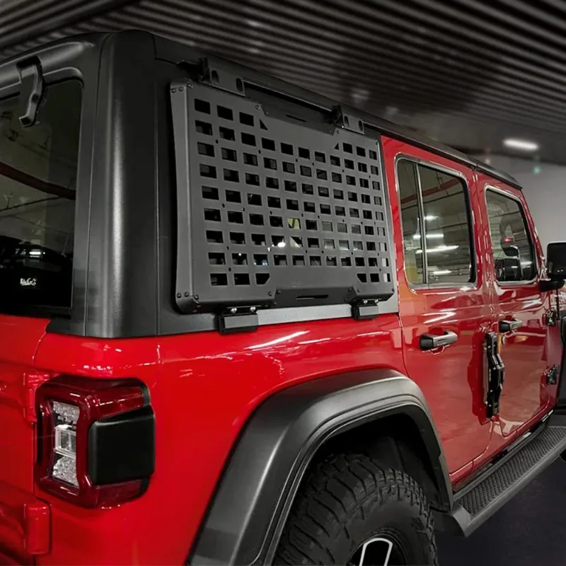 Rear Window Molle Panel Modular Cargo Organizer Storage Rack Flank Kit Window Protection for Wrangler JL 2018-2025 4-Door