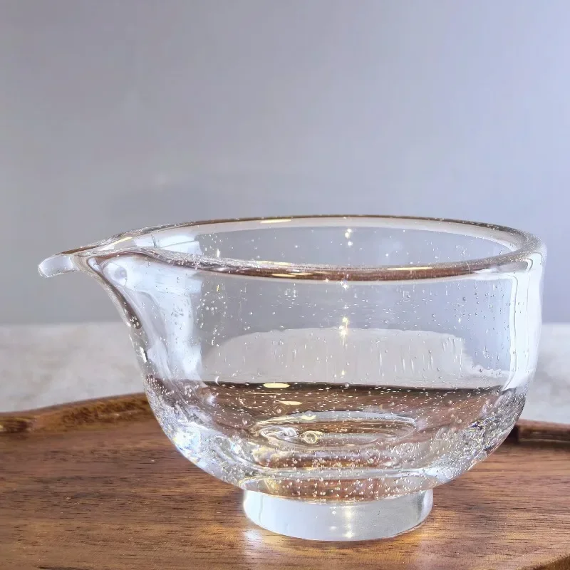 Crystal glass fair cup, household heat-resistant transparent tea dispenser, kung fu tea set cup
