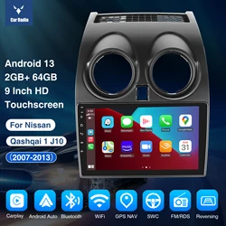 Radio samochodowe ESSGOO do Nissan Qashqai J10 2008-2013 Wireless Carplay Android Auto 2 Din GPS Navigator Wi-Fi FM BT Car Stereo