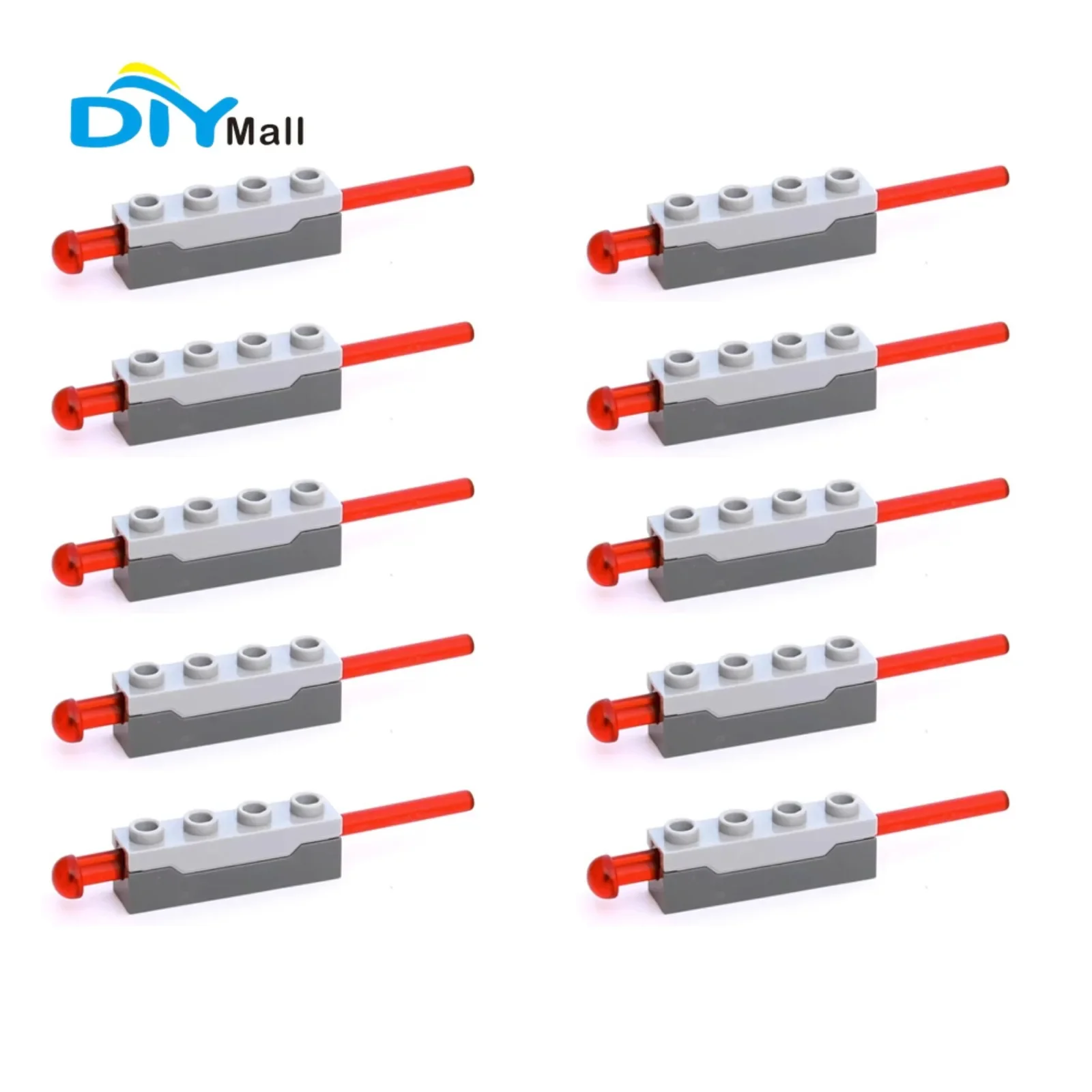 DIYmall 4x Launcher with 8L Bullet Spring Mechanism Toy Shooter - MOC Building Blocks Technical Parts (15301, 15303, 15400)