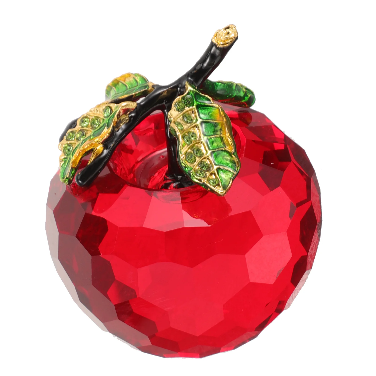 

Decorative Crystal Apple Adornment for Desktop Office Home Car Bedroom Living Room Xmas Gift Creative Photography Prop