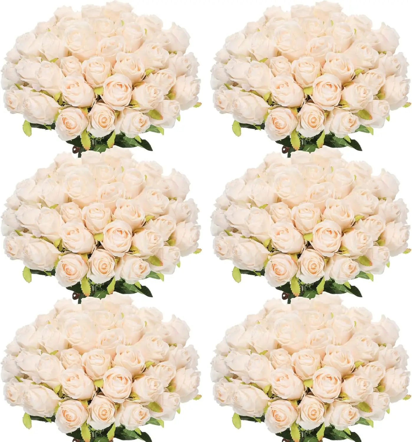 

50 Pcs Artificial Rose Flower Bulk Realistic Silk Fake Roses with Long Stem Plastic Artificial Flower Bouquet Real Looki